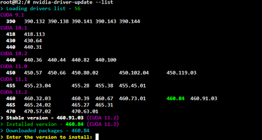 Hive shell terminal: enter version to install